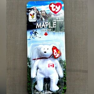 Ty Maple the Bear with Red and White Colors